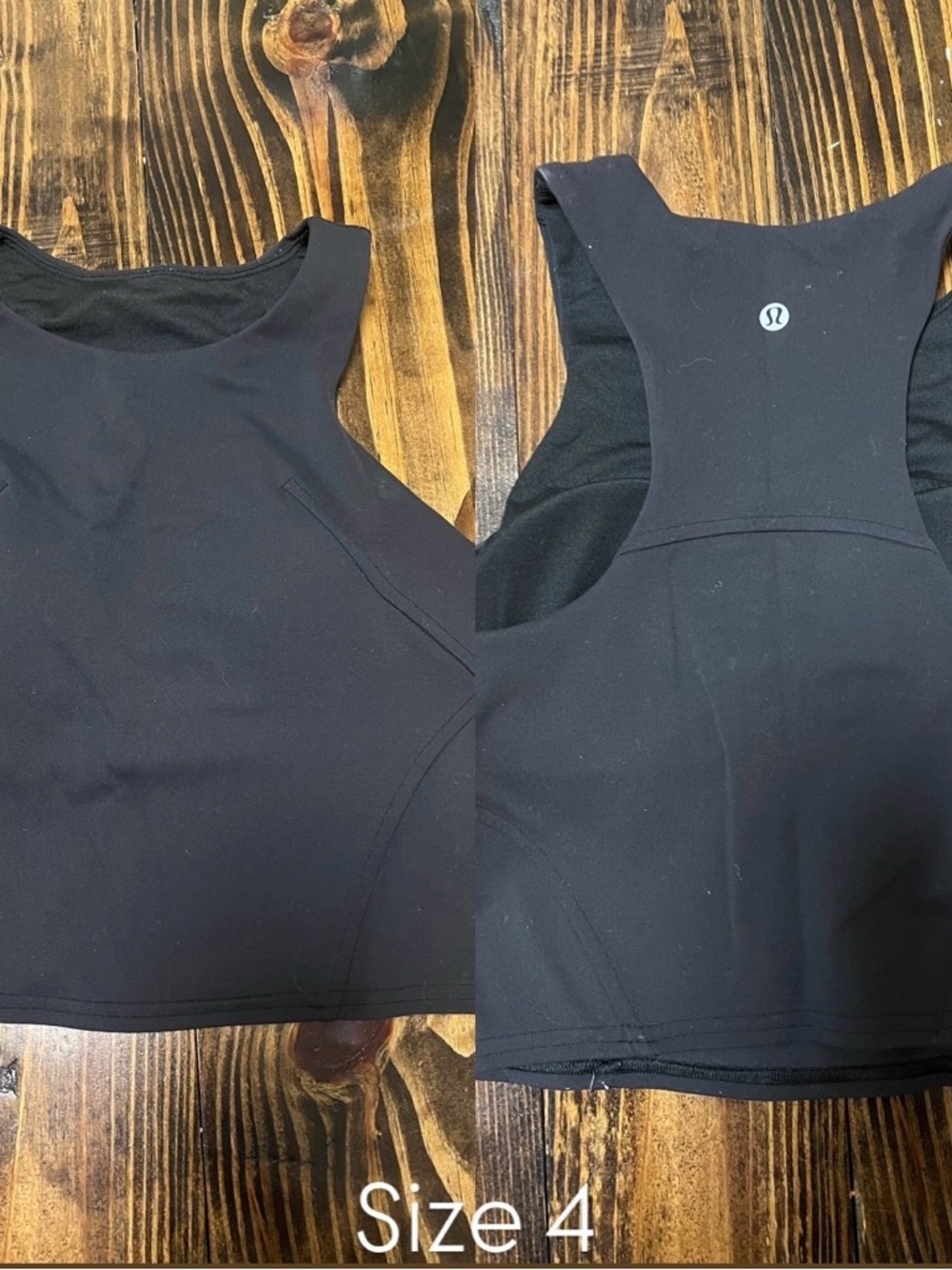 lululemon athletica Black Racerback Cropped Sports Top